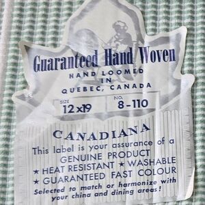 Green and White Hand Loomed Textile